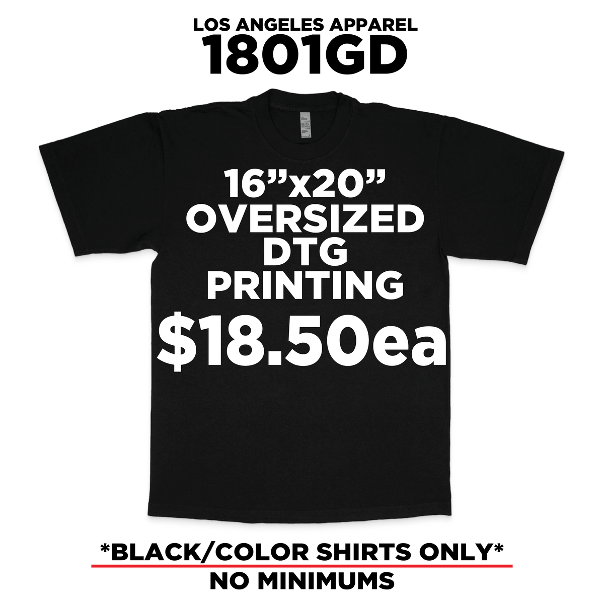 Oversized DTG Printing Special 1801GD – LA Revival Apparel