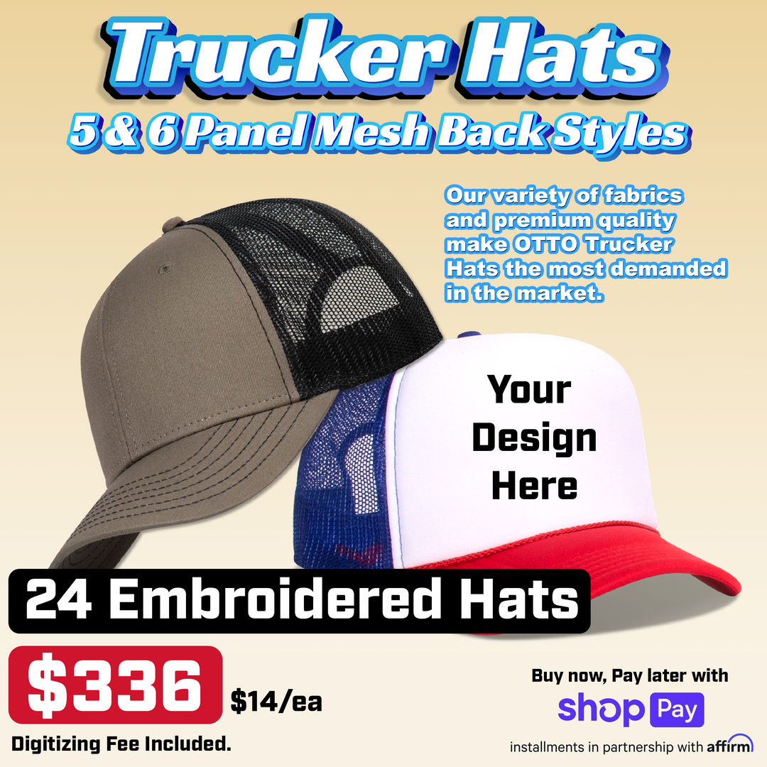 24 Embroidered Foam Trucker Hats